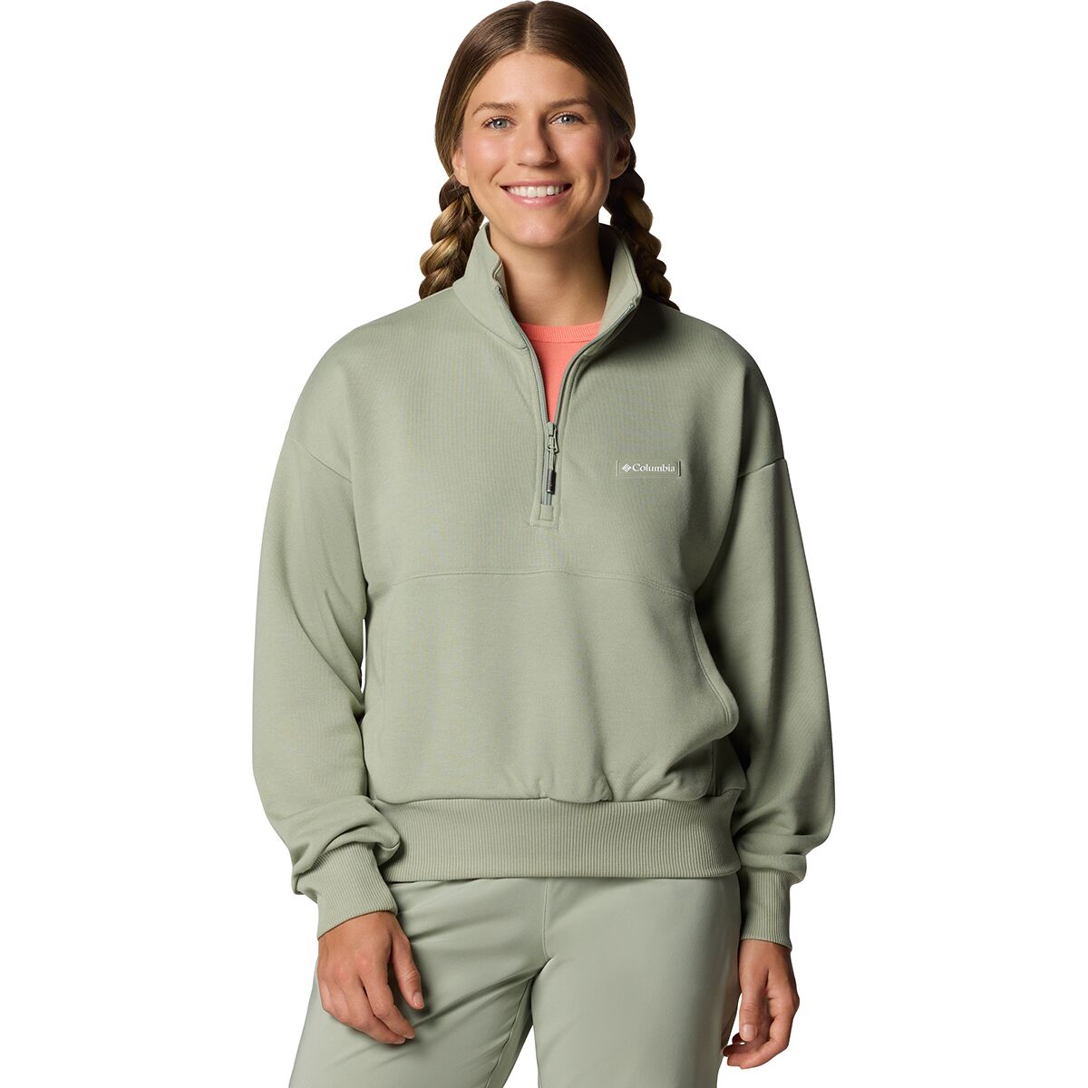 Image of Columbia Marble Canyon French Terry 1/4-Zip Pullover - Women's Safari, XXL