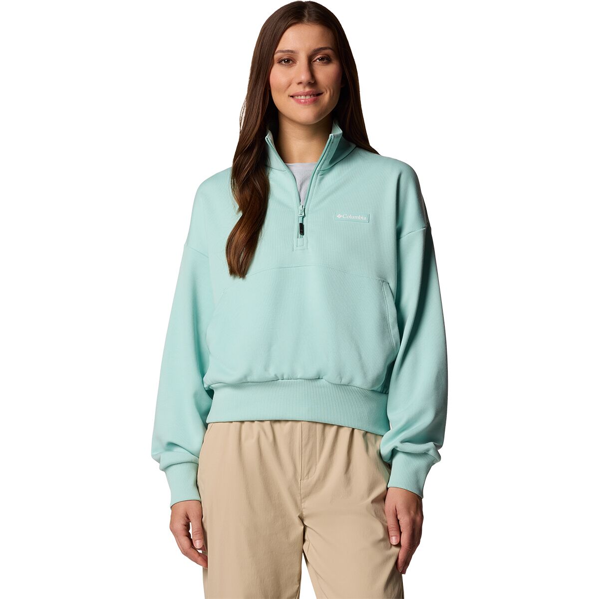 Image of Columbia Marble Canyon French Terry 1/4-Zip Pullover - Women's Spray, S