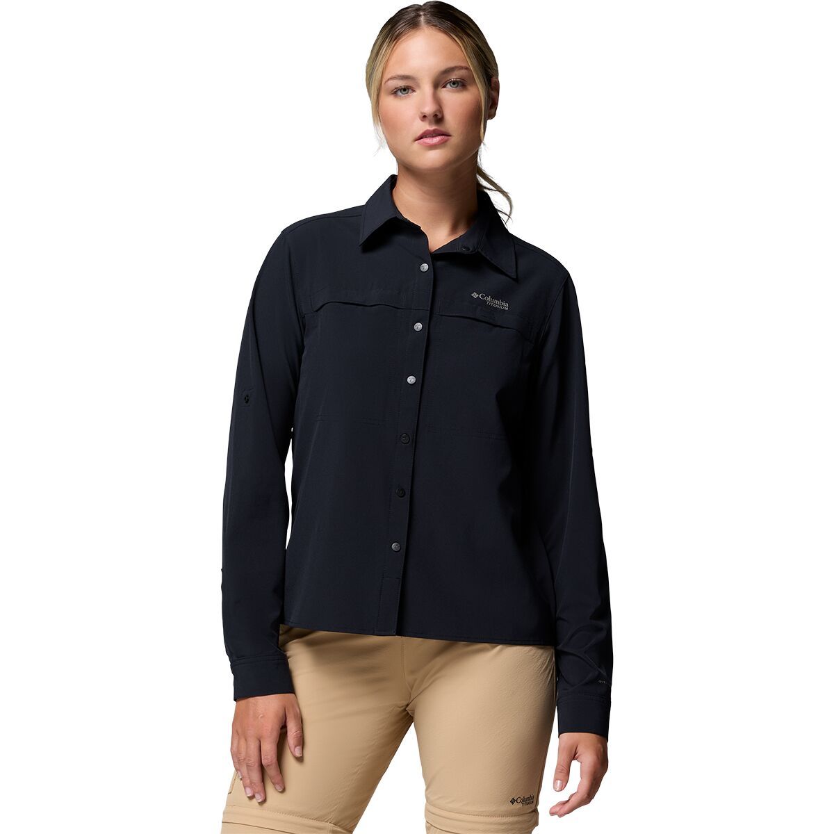 Image of Columbia Summit Valley Woven Long-Sleeve Shirt - Women's Black, XL
