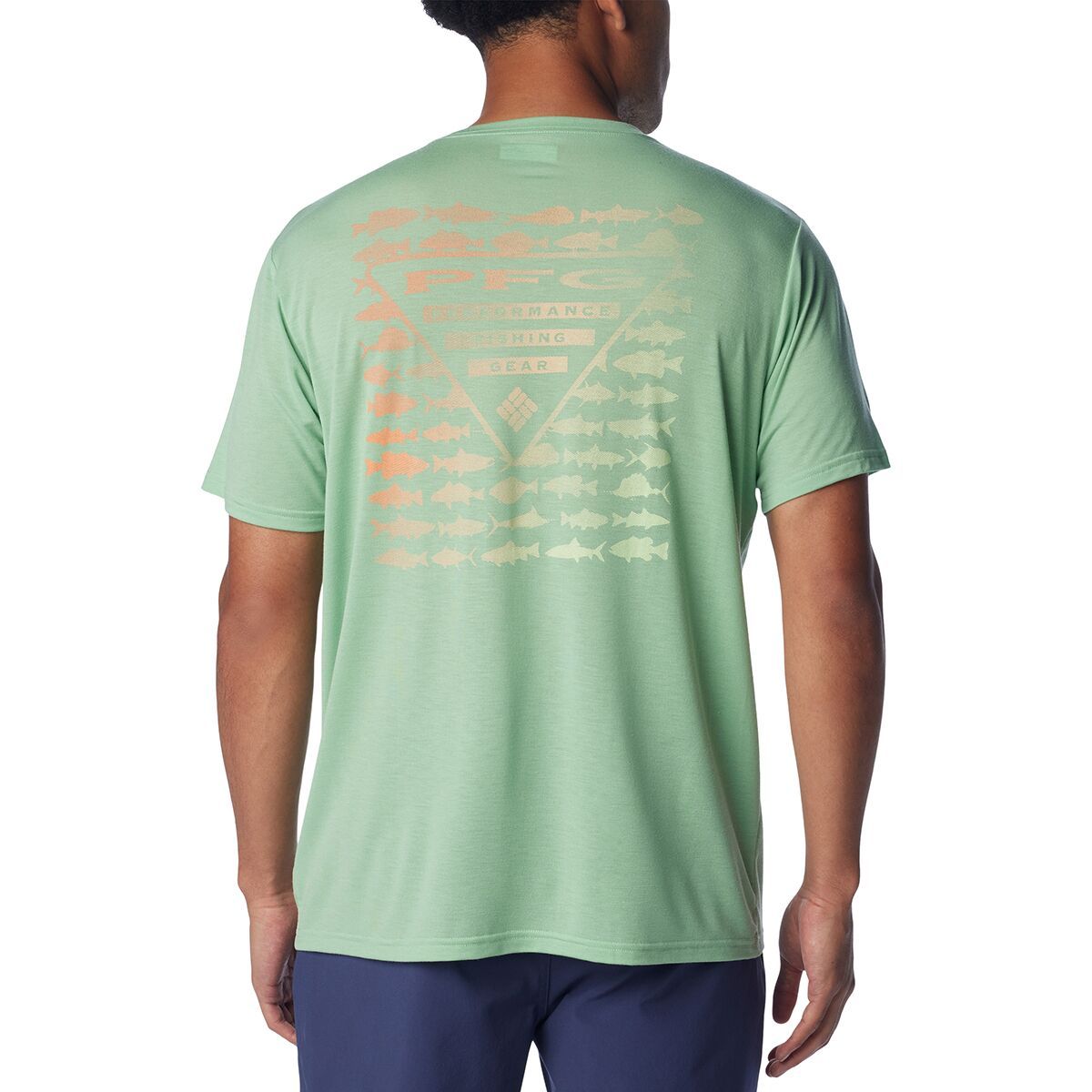 Columbia PFG Triangle Fill Tech T-Shirt - Men's New Mint/Elements Graphic, S