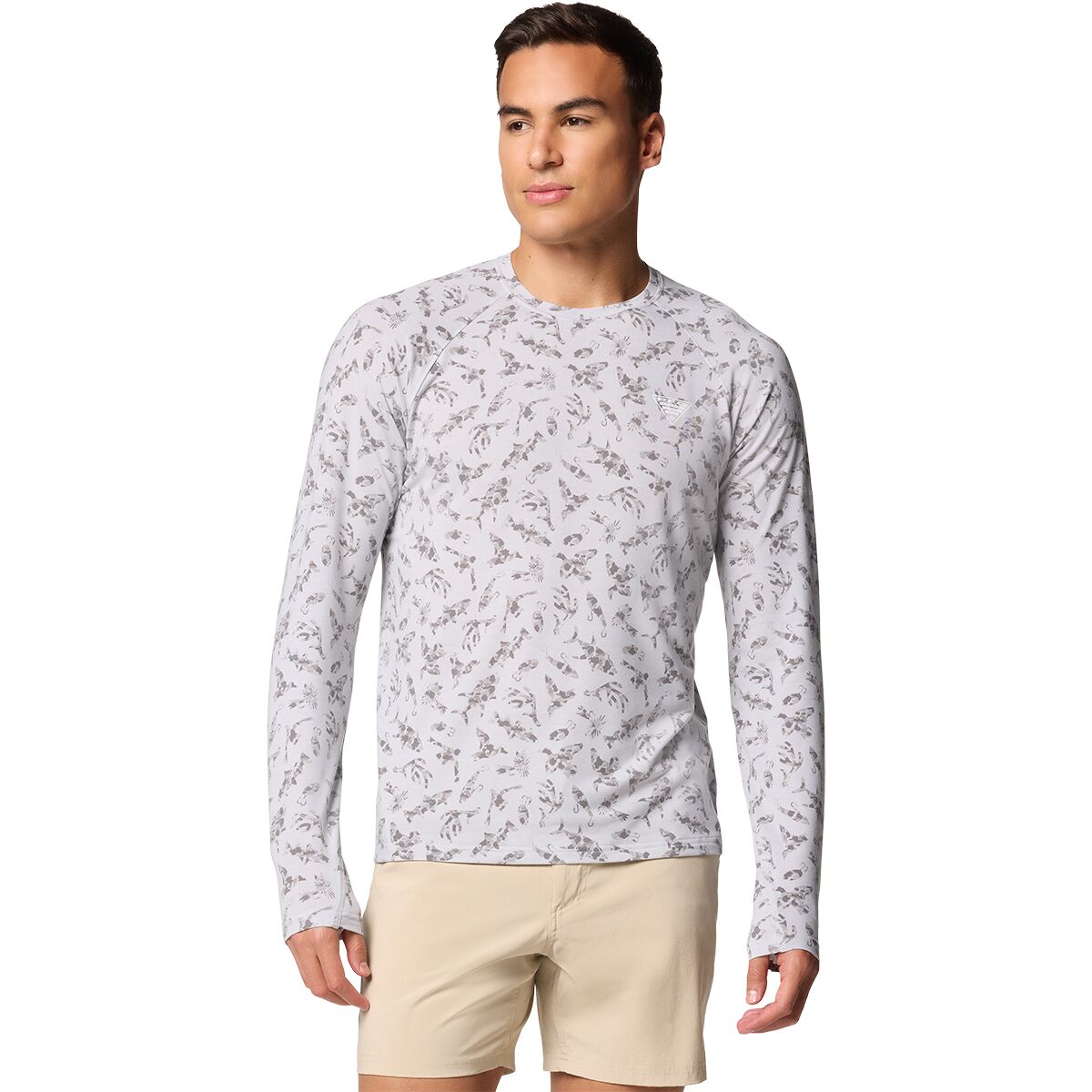 Image of Columbia PFG Uncharted Long-Sleeve Shirt - Men's Cool Grey Huntfish, L
