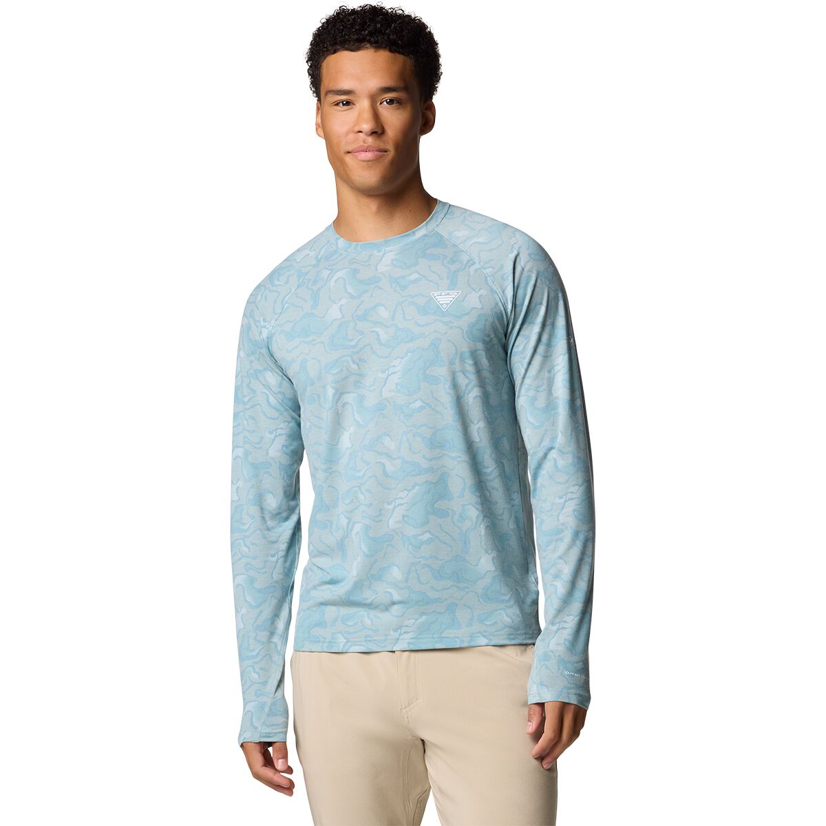 Image of Columbia PFG Uncharted Long-Sleeve Shirt - Men's Crushed Blue Swamplands, XL