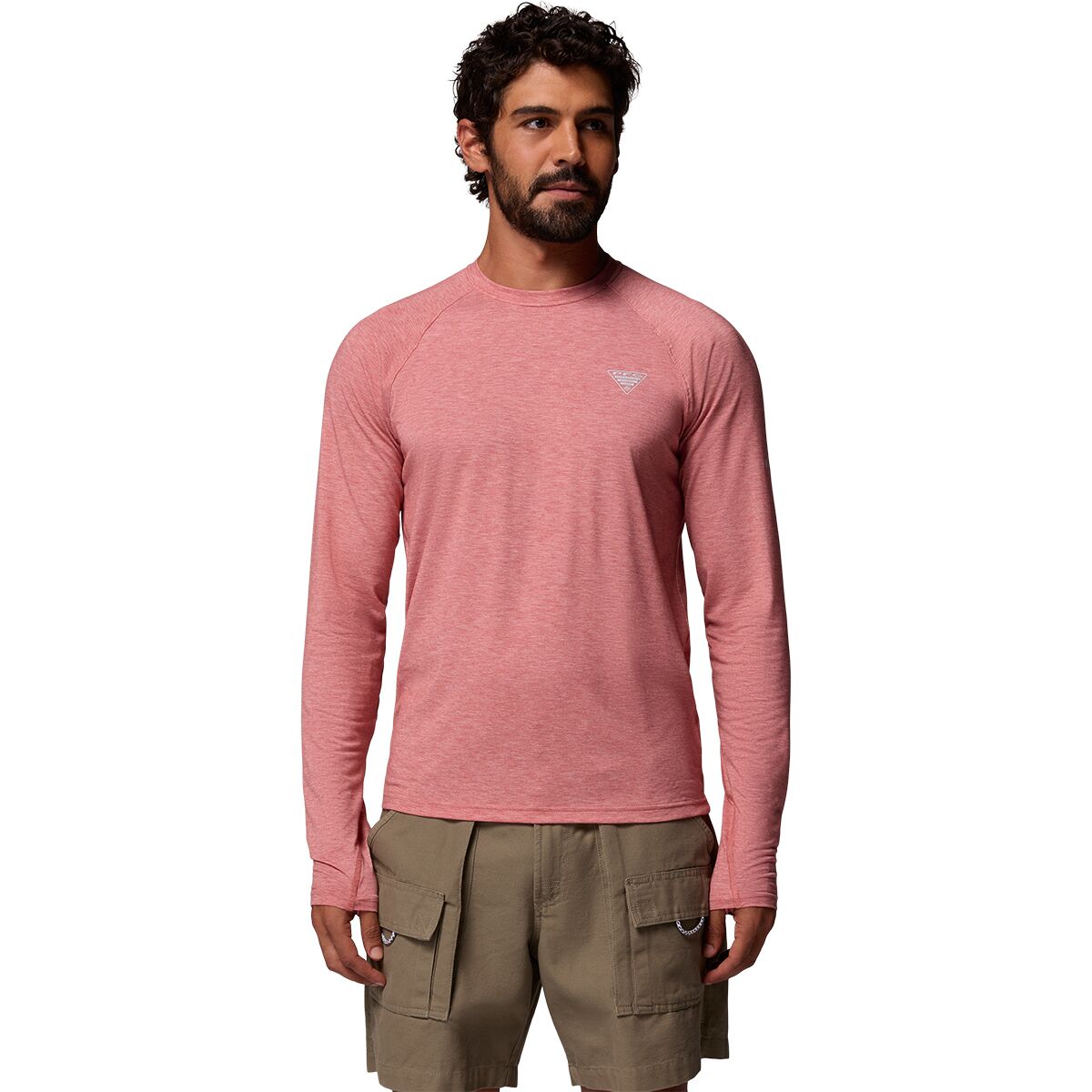 Image of Columbia PFG Uncharted Long-Sleeve Shirt - Men's Rosewood Heather, XL