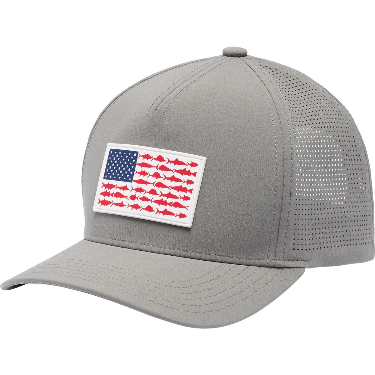 Image of Columbia PFG Elite 110 Snapback Hat Titanium/Fish Flag, One Size