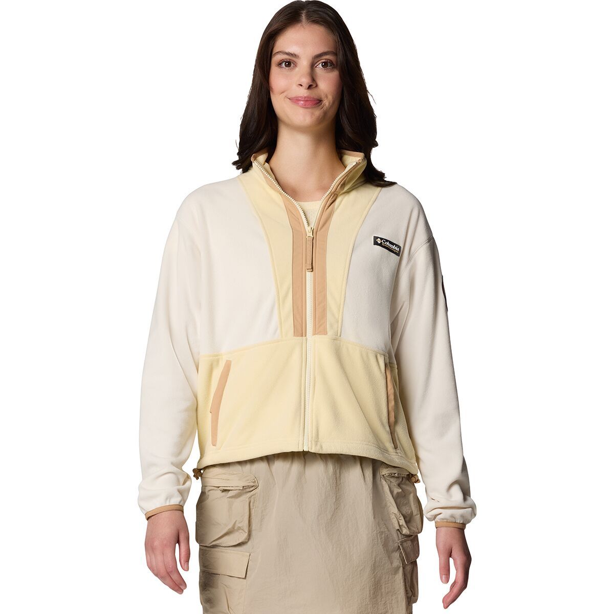 Image of Columbia Backbowl II Full-Zip Fleece Jacket - Women's Chalk/Lemon Wash, S