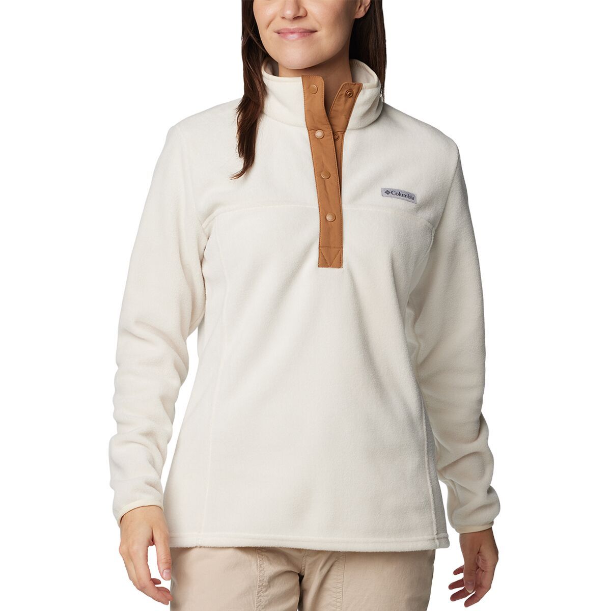 Image of Columbia Benton Springs 1/2-Snap II Fleece Pullover - Women's Chalk/Camel Brown, XL
