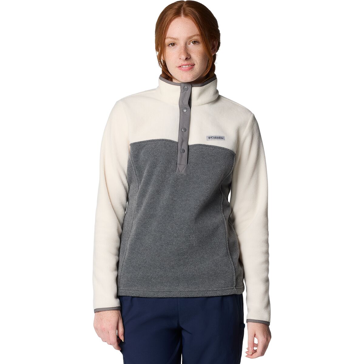 Image of Columbia Benton Springs 1/2-Snap II Fleece Pullover - Women's City Grey Heather/Chalk, M