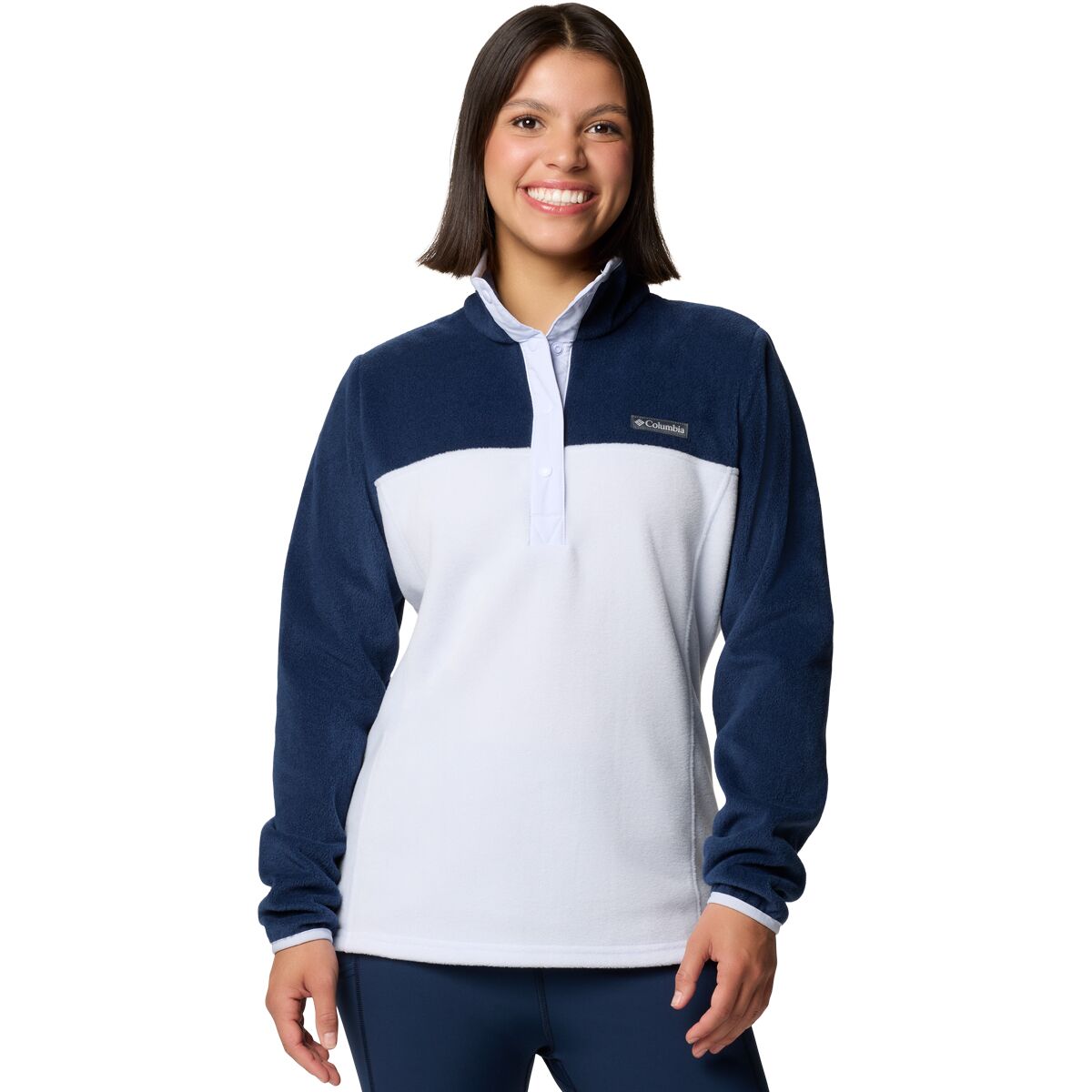 Image of Columbia Benton Springs 1/2-Snap II Fleece Pullover - Women's Collegiate Navy/Snowdrift, S