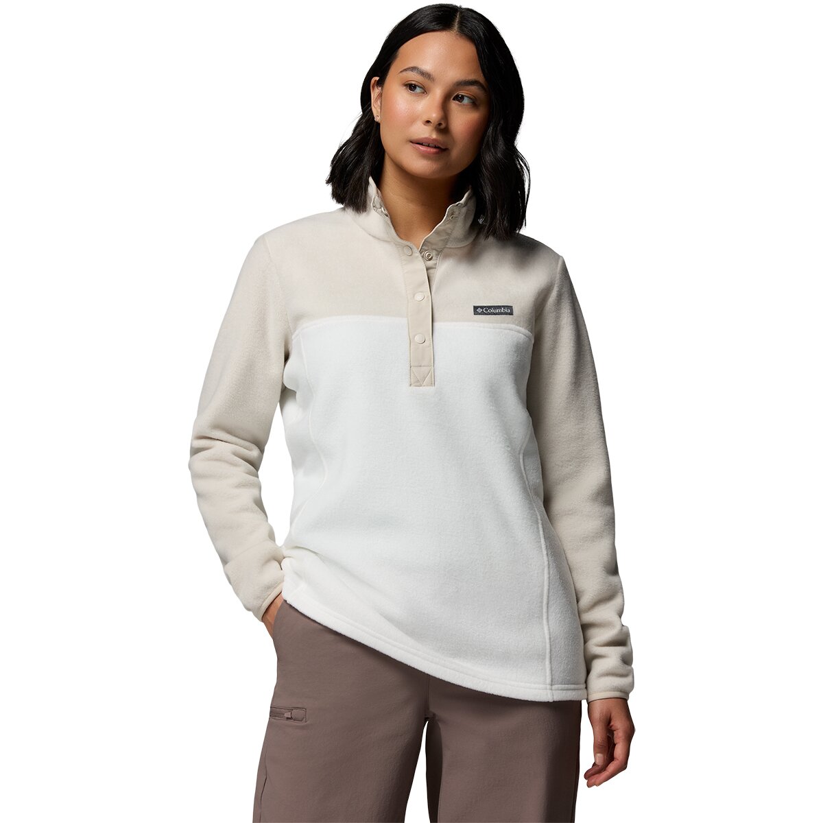 Image of Columbia Benton Springs 1/2-Snap II Fleece Pullover - Women's Sea Salt/Dark Stone, L