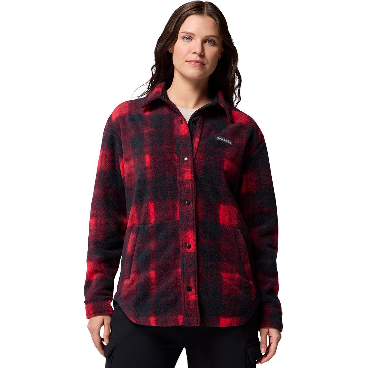 Image of Columbia Benton Springs II Shirt Jacket - Women's Mountain Red Omblur Tonal, XS