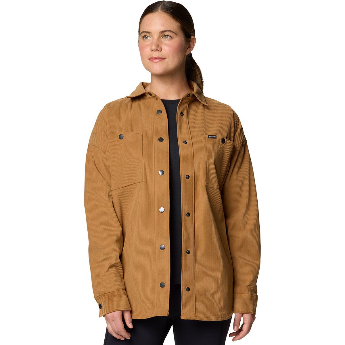 Image of Columbia Blue Point Creek Corduroy Shirt Jacket - Women's Camel Brown, S