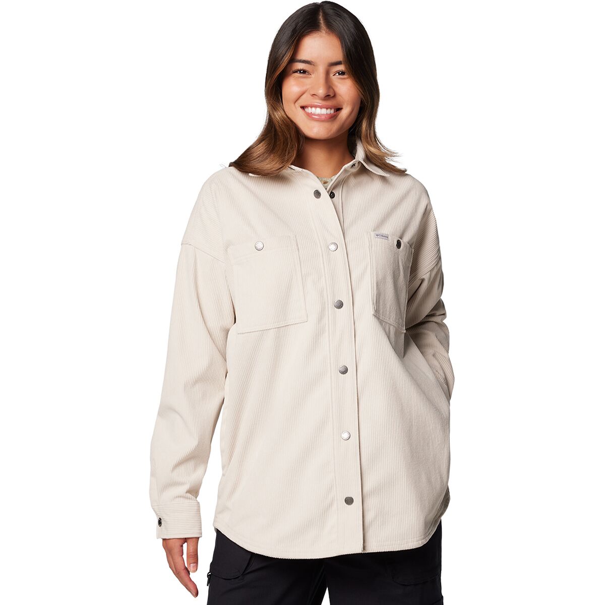 Image of Columbia Blue Point Creek Corduroy Shirt Jacket - Women's Dark Stone, S