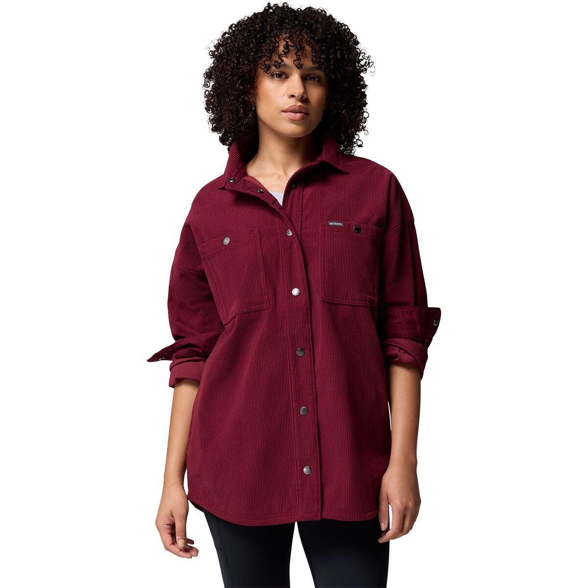 Image of Columbia Blue Point Creek Corduroy Shirt Jacket - Women's Rich Wine, XS