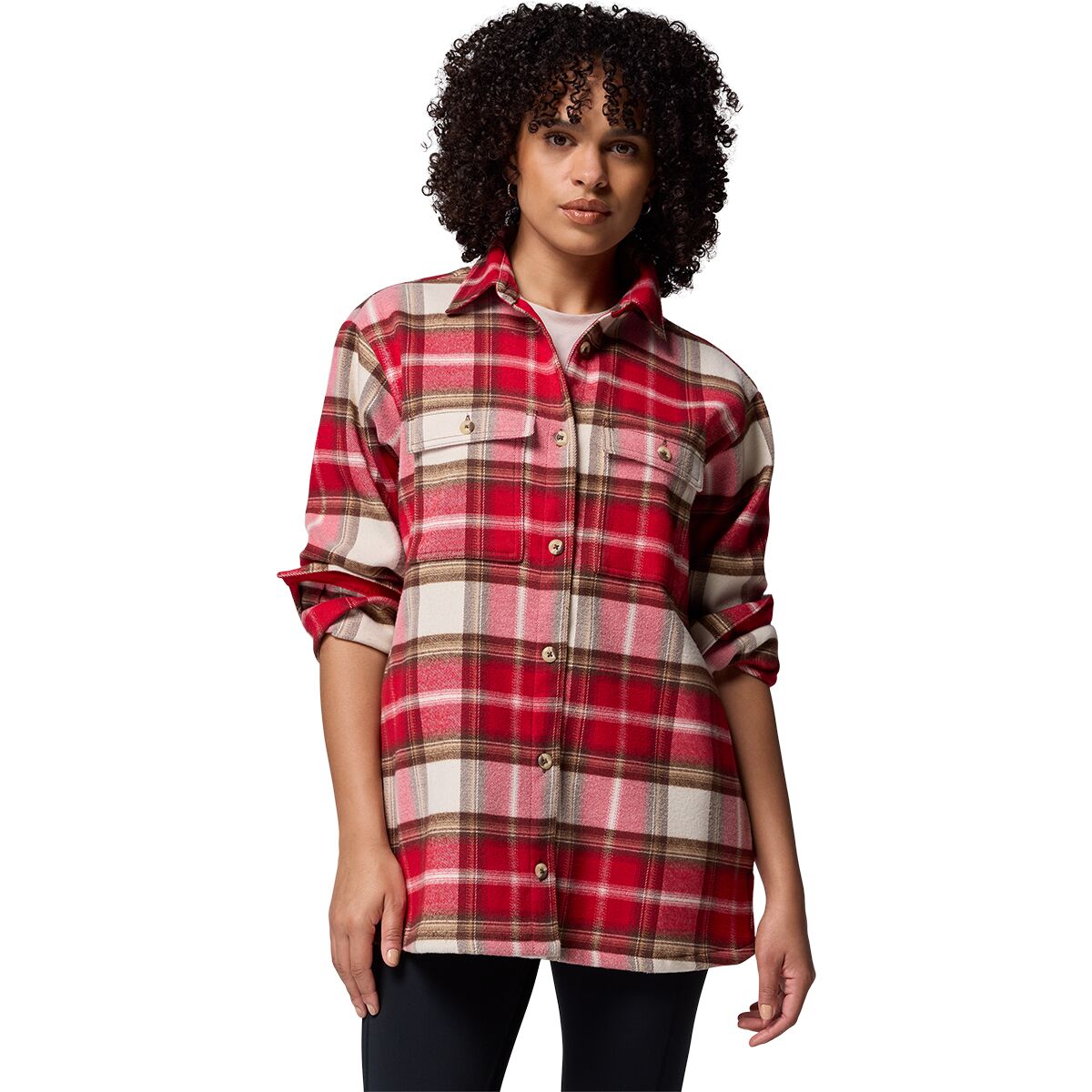 Image of Columbia Blue Point Creek Shirt Jacket - Women's Mountain Red Macro Buffalo Check, L