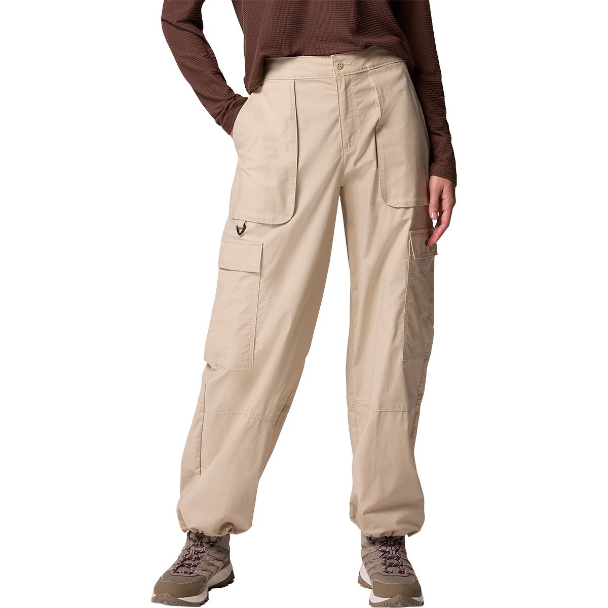 Image of Columbia Brea Falls Cotton Ripstop Pant - Women's Ancient Fossil, L/Reg