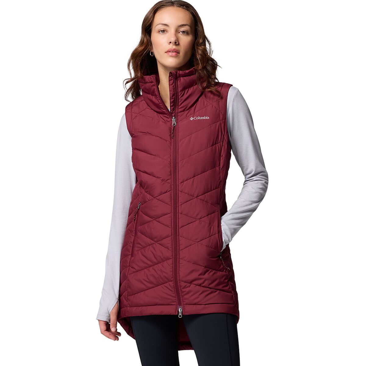 Image of Columbia Heavenly II Long Vest - Women's Rich Wine, XS