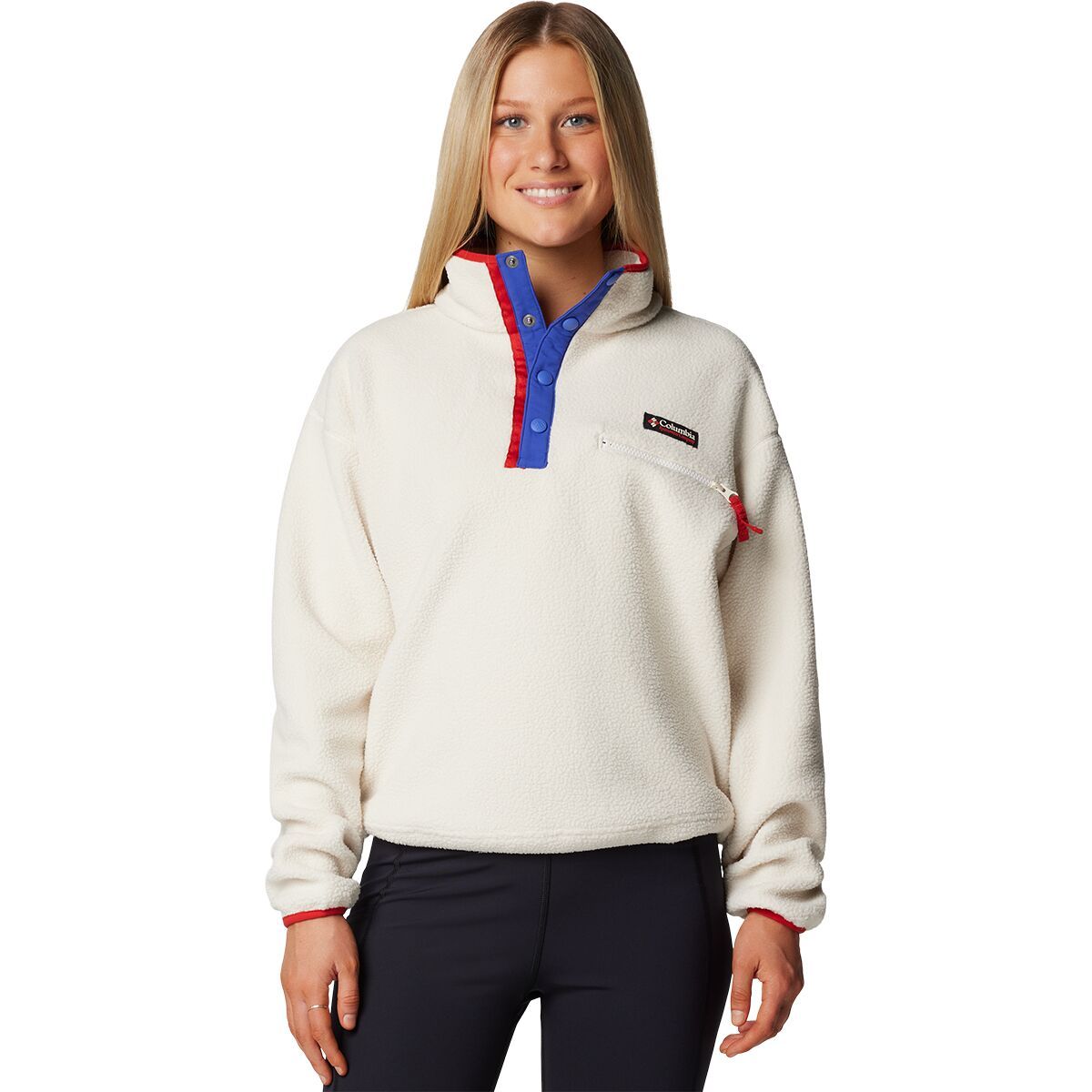 Image of Columbia Helvetia II Cropped 1/2-Snap Fleece Pullover - Women's Chalk, XXL