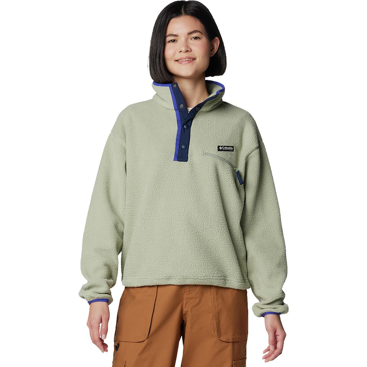Columbia Helvetia II Cropped 1/2-Snap Fleece Pullover - Women's Black, S