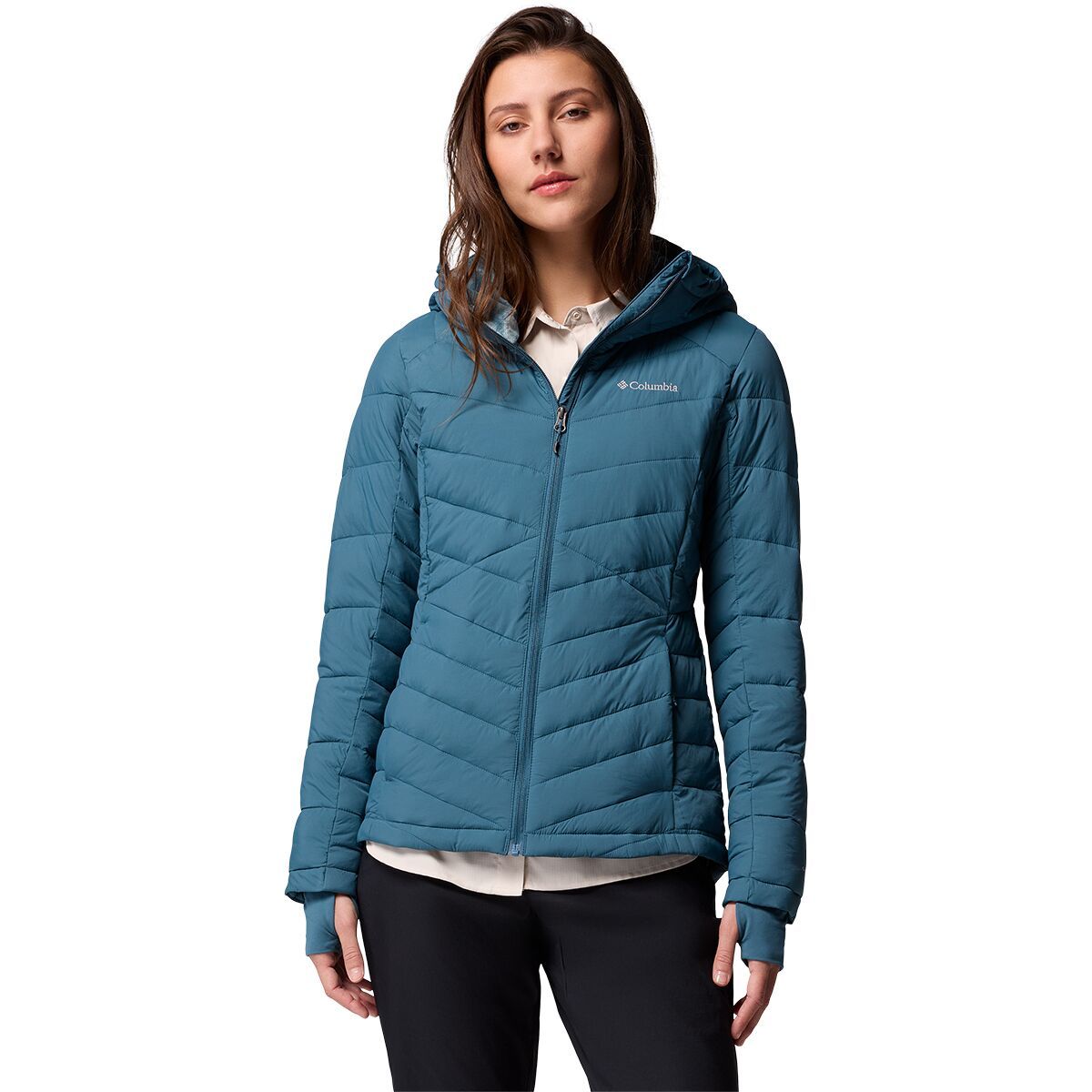Image of Columbia Joy Peak II Hooded Jacket - Women's Everblue, M