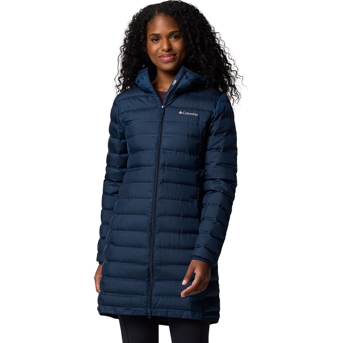 Image of Columbia Lake 22 II Down Long Hooded Jacket - Women's Collegiate Navy, XS