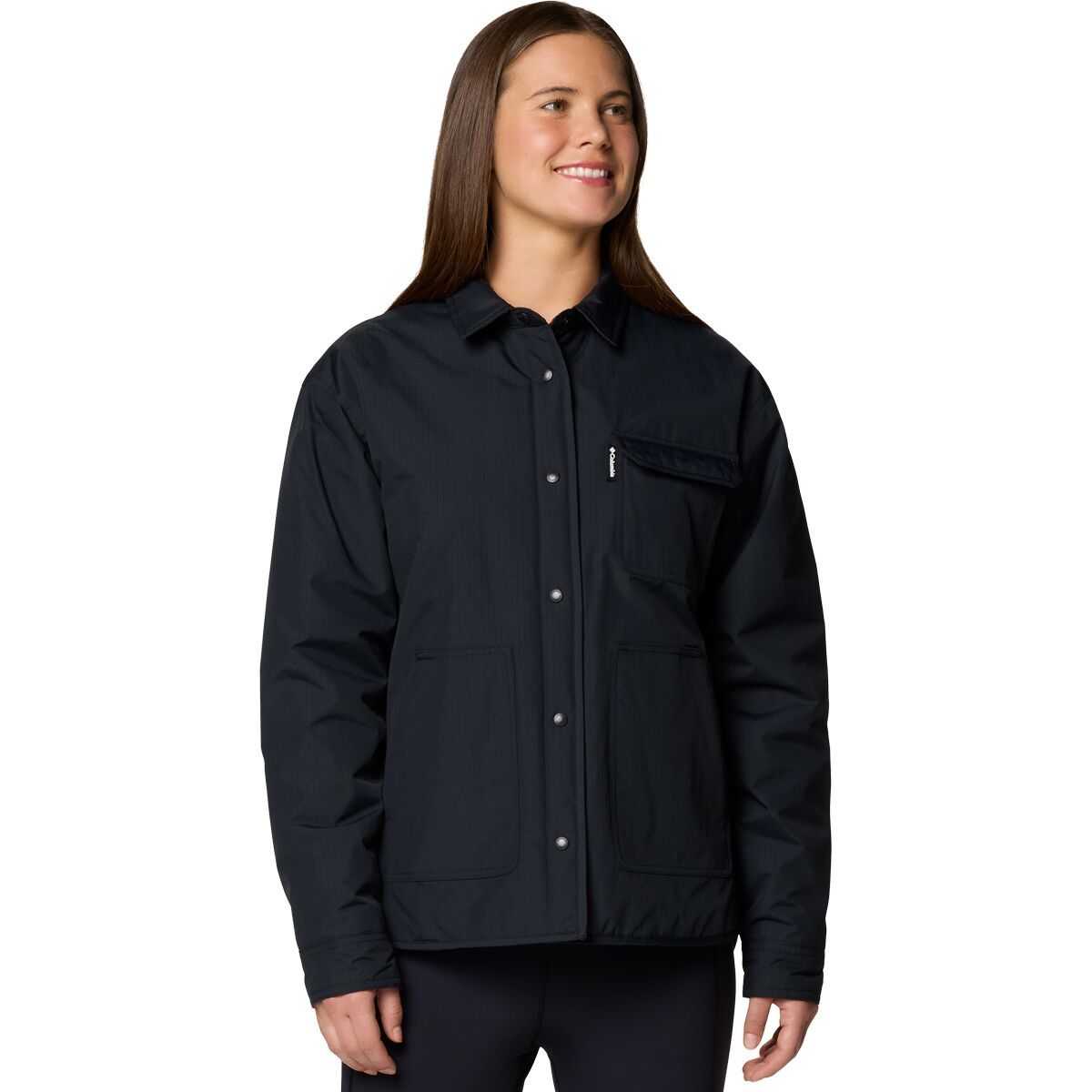 Image of Columbia Longhorn Ridge Reversible Shirt Jacket - Women's Black, XS