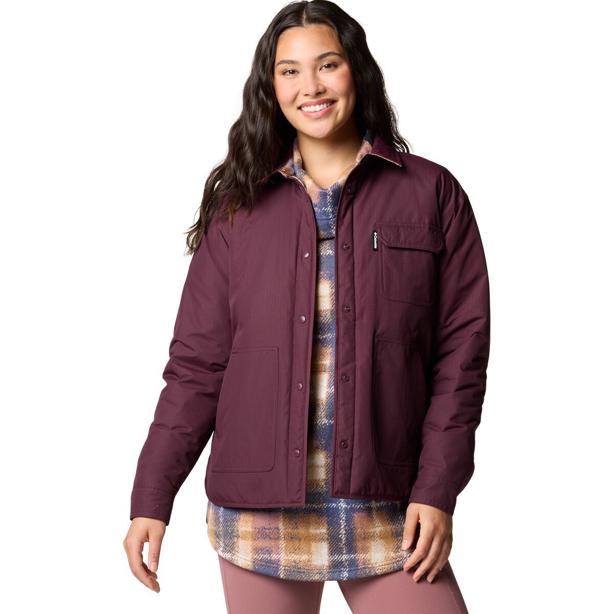 Image of Columbia Longhorn Ridge Reversible Shirt Jacket - Women's Moonvista, XS