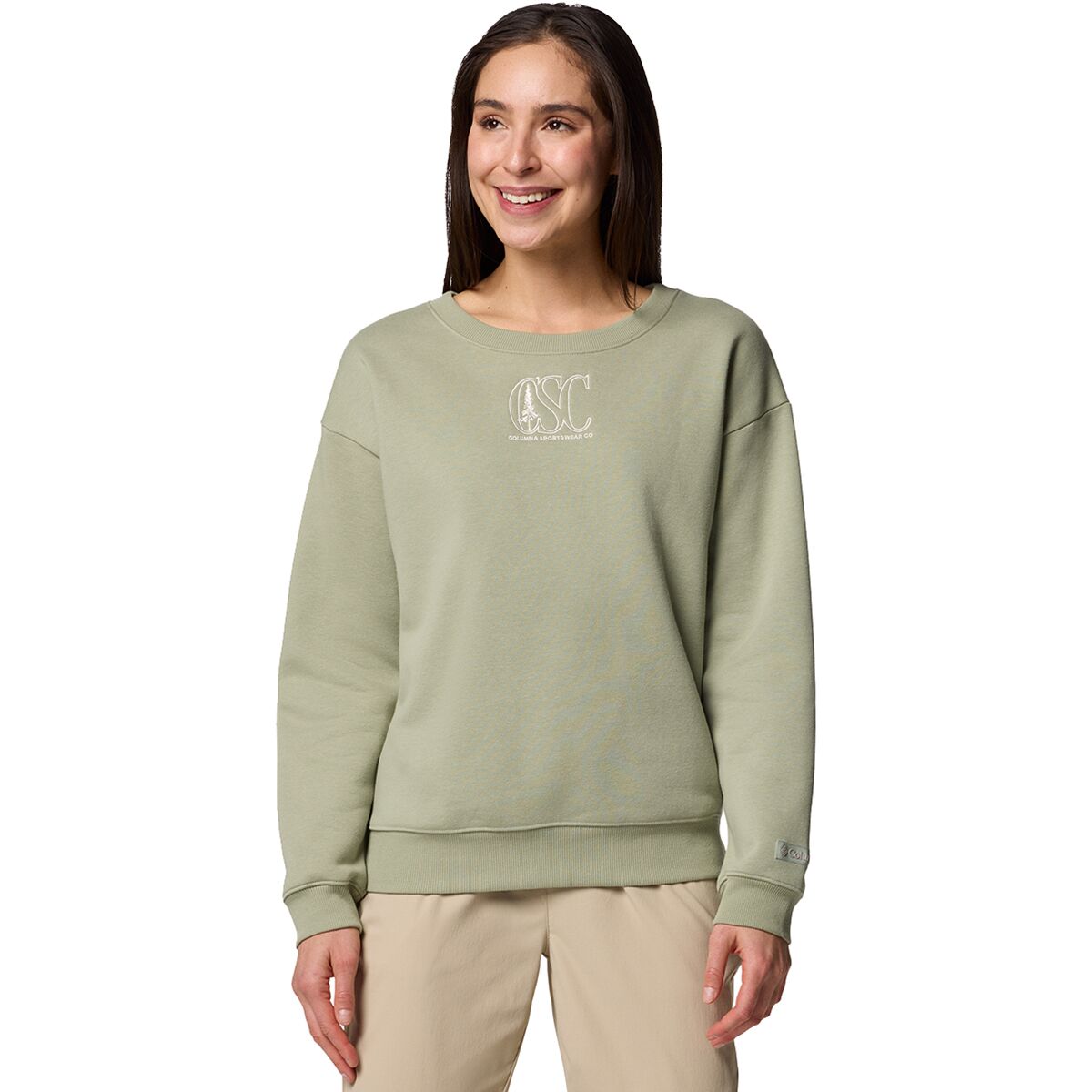 Image of Columbia Meridian Creek Crew Sweatshirt - Women's Safari/Treehugger, S