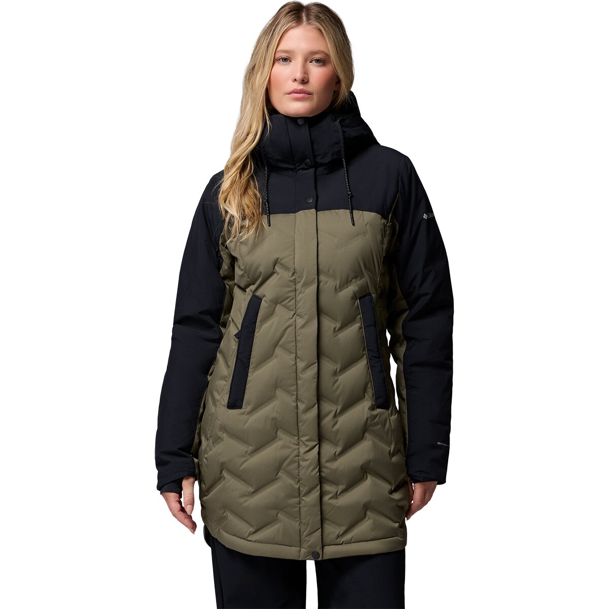 Image of Columbia Mountain Croo III Mid Down Jacket - Women's Stone Green/Black2, M