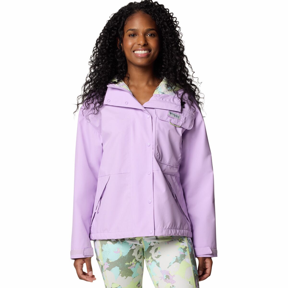 Image of Columbia PFG Open Water Rain Jacket - Women's Hydrangea, M