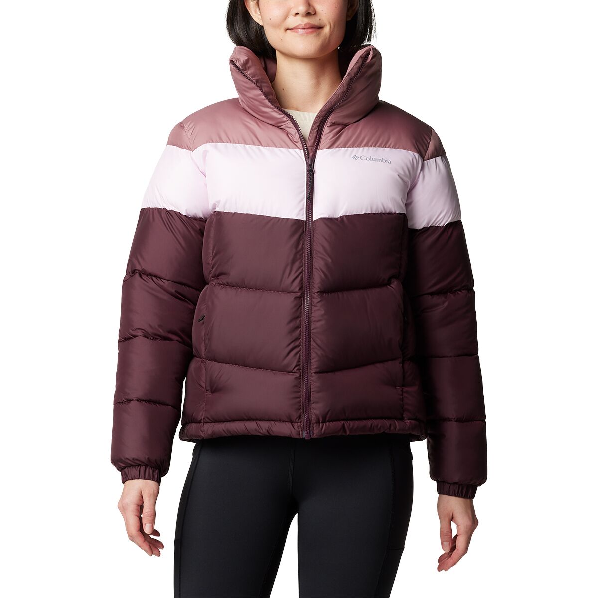 Image of Columbia Puffect II Colorblock Jacket - Women's Moonvista/Pink Dawn/Fig, L