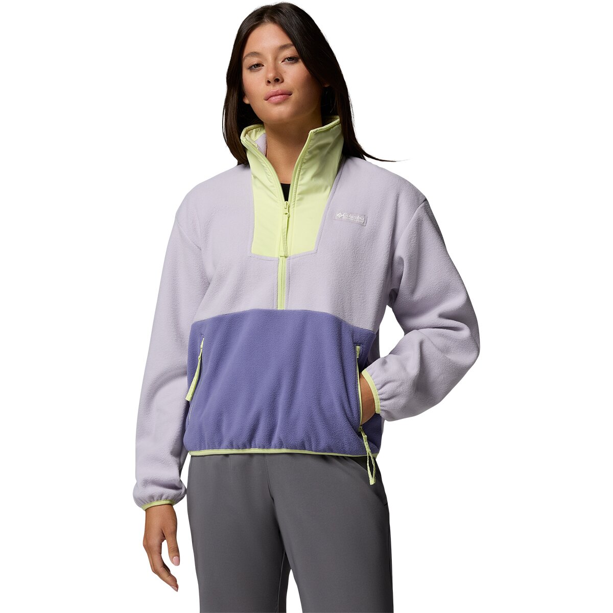 Image of Columbia Sequoia Grove 1/2-Zip Fleece Pullover - Women's Lavender Pearl/Stormwatch/Citron Haze, XS