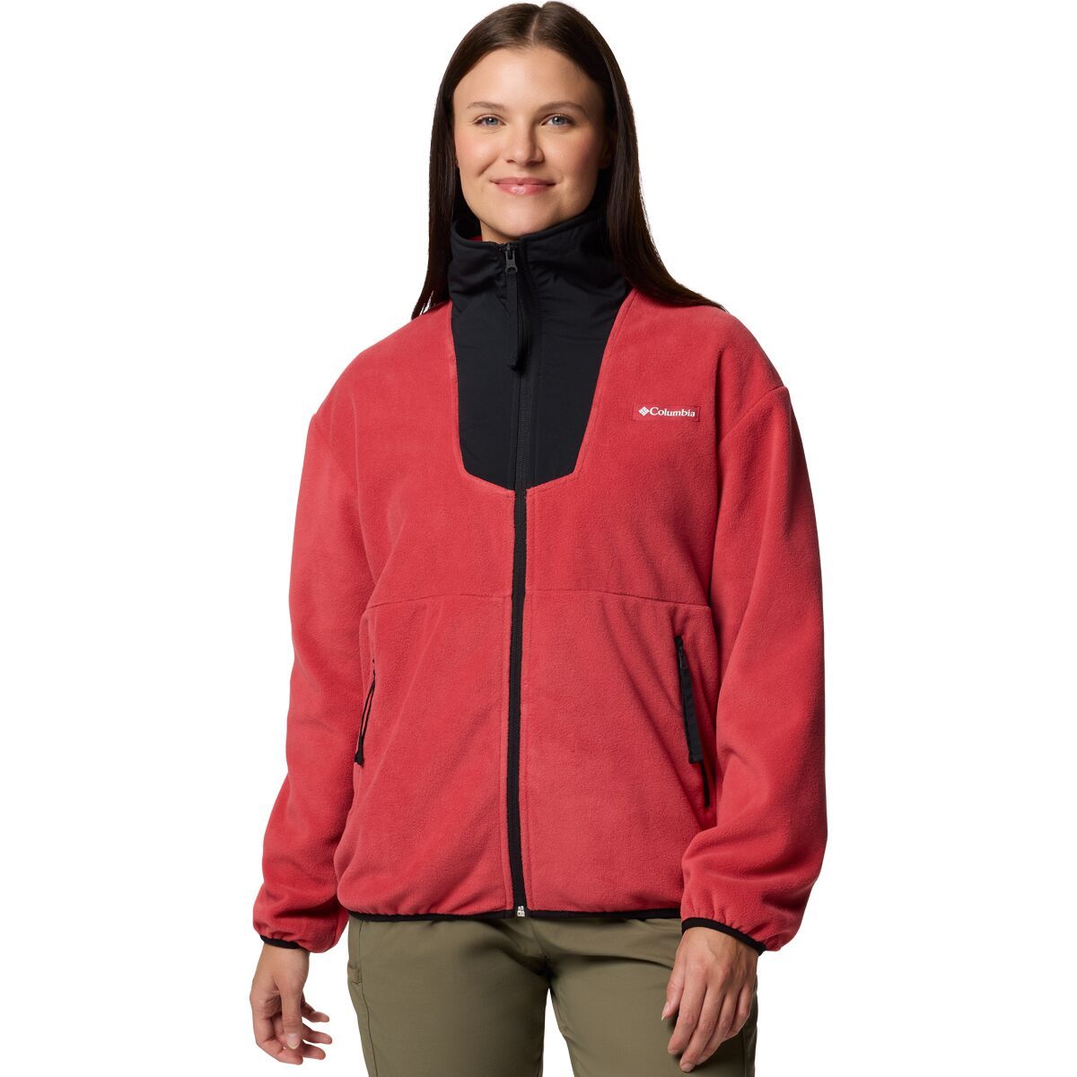 Columbia Sequoia Grove Full-Zip Fleece Jacket - Women's Daredevil/Black, L