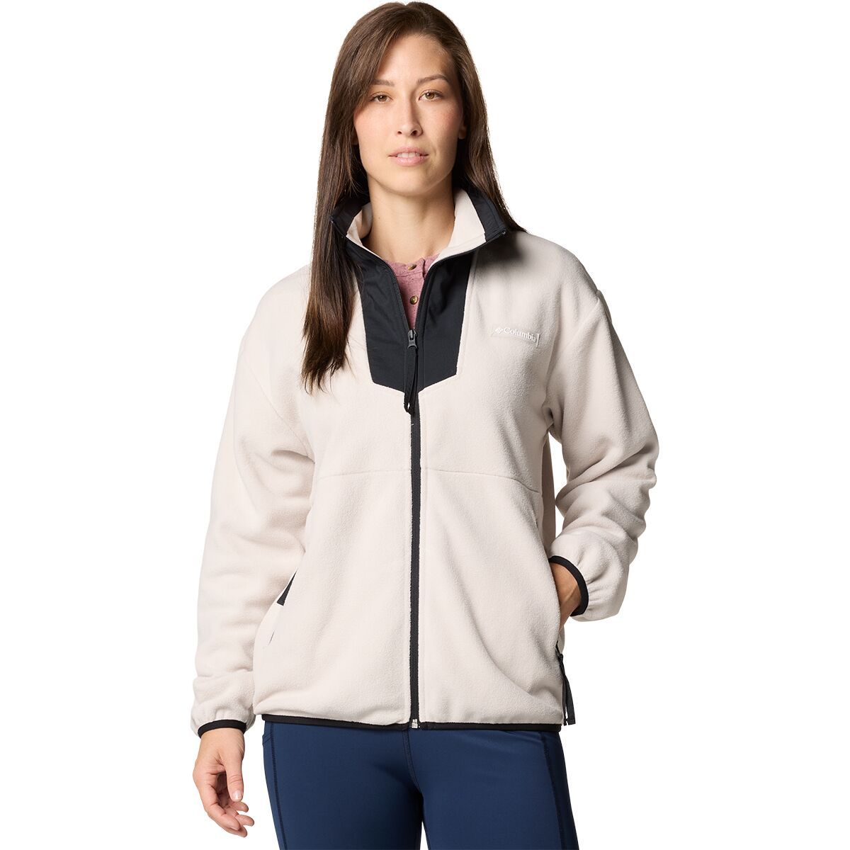 Image of Columbia Sequoia Grove Full-Zip Fleece Jacket - Women's Dark Stone/Black, XL