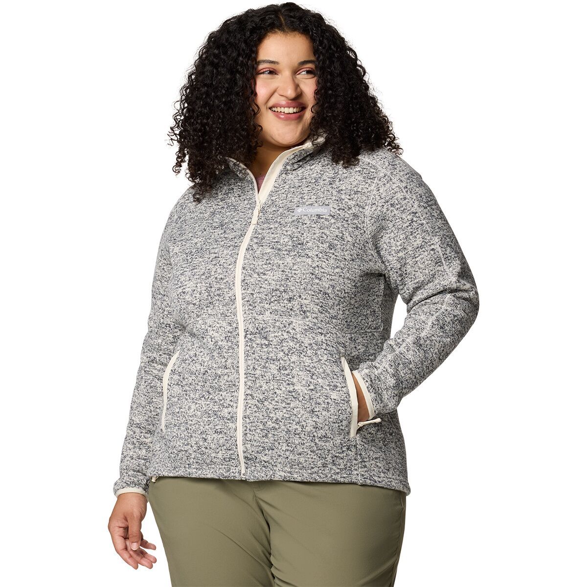 Image of Columbia Sweater Weather II Full-Zip Jacket - Extended - Women's Chalk Heather, 1X