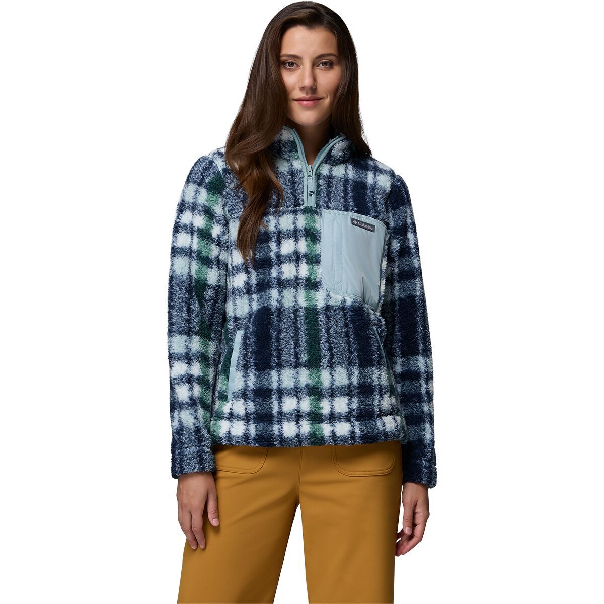 Image of Columbia West Bend 1/4-Zip II Pullover - Women's Crushed Blue Herringplaid, XL