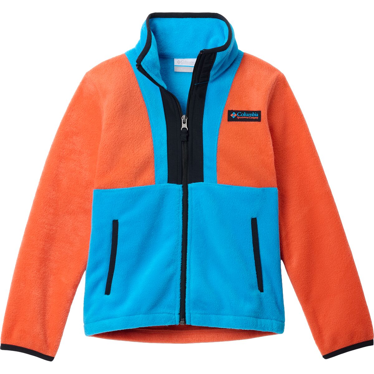 Image of Columbia Back Bowl II Full-Zip Fleece Jacket - Kids' Zing/Compass Blue/Black, XL
