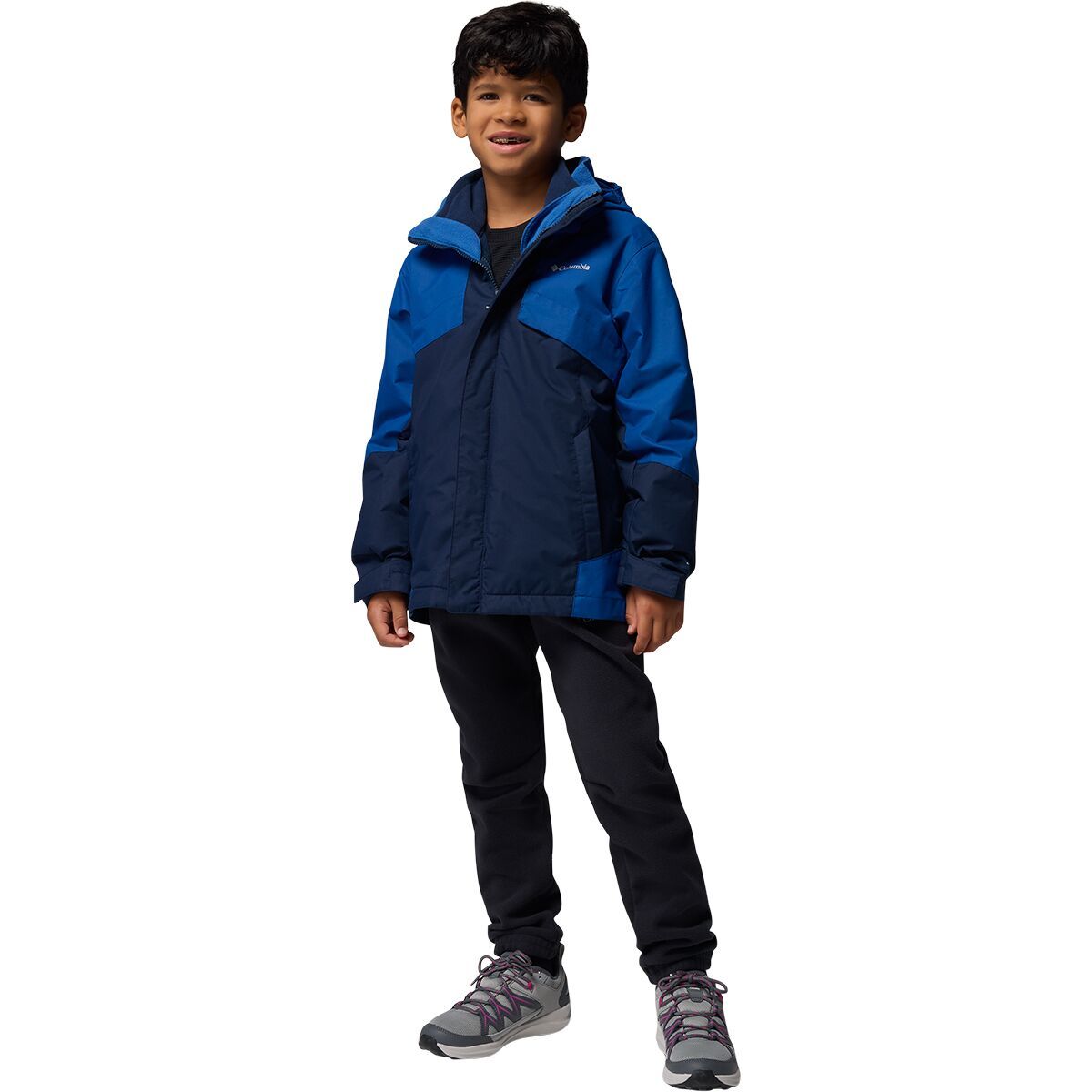 Image of Columbia Bugaboo III Fleece Interchange Jacket - Boys' Collegiate Navy/Mountain Blue, M