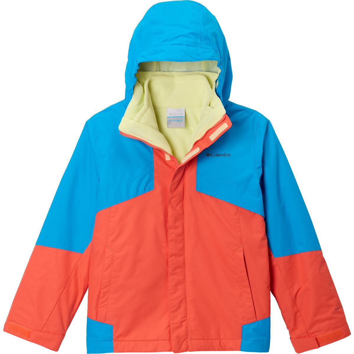 Image of Columbia Bugaboo III Fleece Interchange Jacket - Boys' Zing/Compass Blue/Citron Haze, S