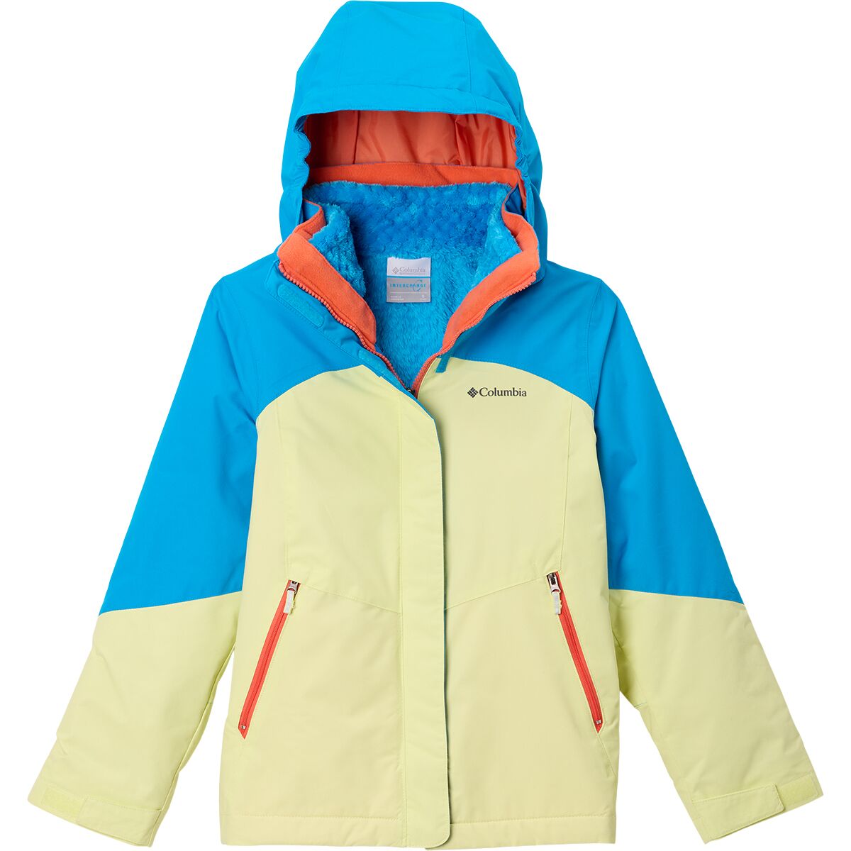 Image of Columbia Bugaboo III Fleece Interchange Jacket - Girls' Citron Haze/Compass Blue, L