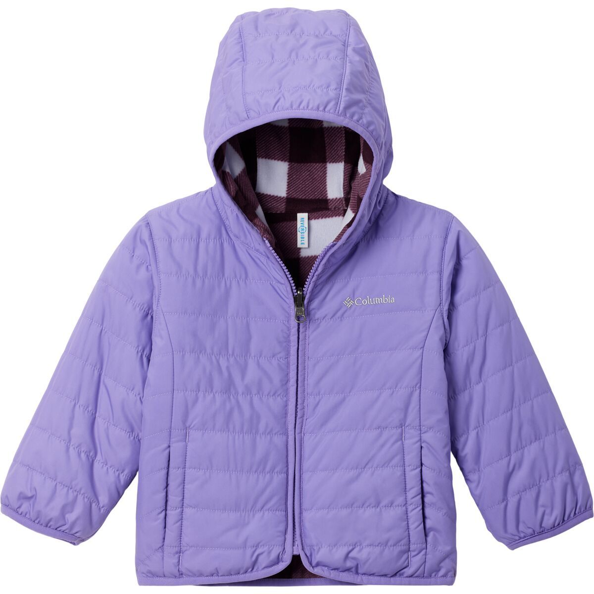 Image of Columbia Double Trouble II Reversible Jacket - Infants' Paisley Purple/Snowdrift Check, 0/3M