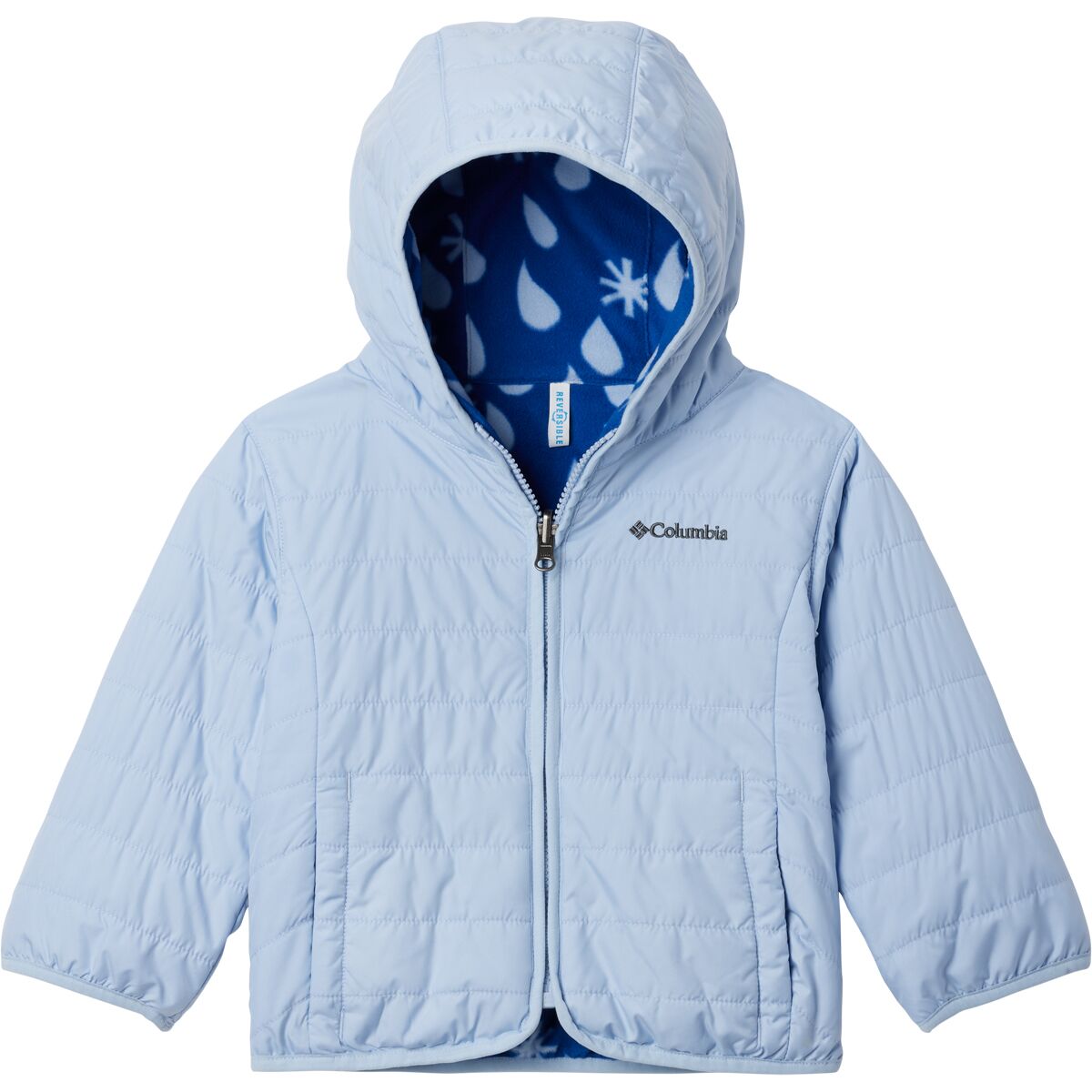 Image of Columbia Double Trouble II Reversible Jacket - Toddlers' Whisper/Mountain Blue Sleet Tonal, 4T