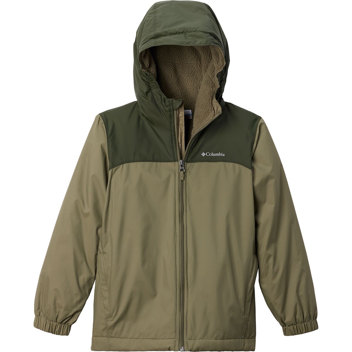 Image of Columbia Glennaker II Sherpa Lined Jacket - Boys' Stone Green/Greenscape, M