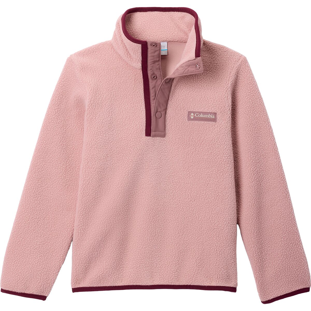 Image of Columbia Helvetia II 1/2-Snap Fleece Jacket - Kids' Eraser Pink/Fig, L