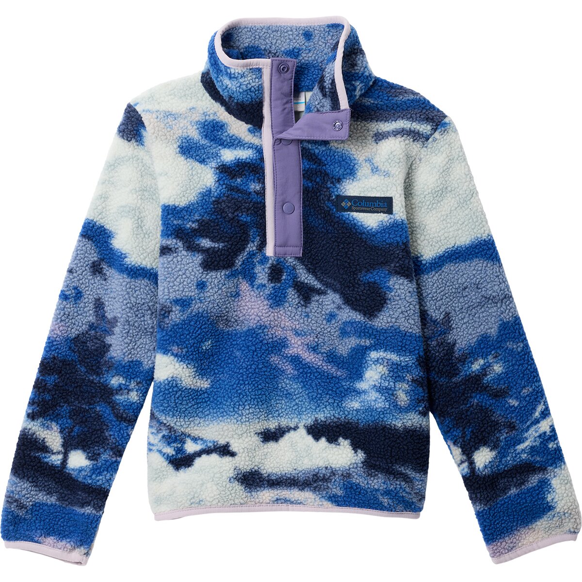 Image of Columbia Helvetia II Printed 1/2-Snap Fleece Jacket - Kids' Collegiate Navy Dreaming/Stormwatch, XL