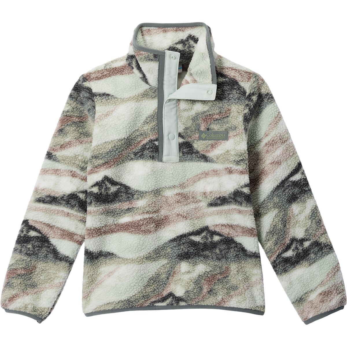 Image of Columbia Helvetia II Printed 1/2-Snap Fleece Jacket - Kids' Sedona Sage Summits/Tea Light, XL