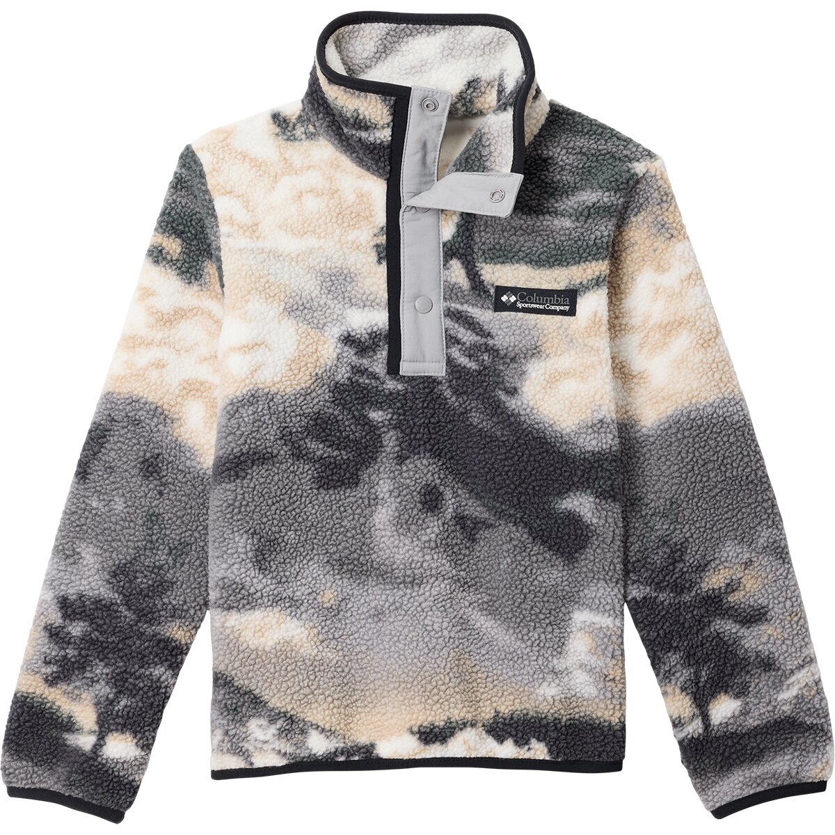 Image of Columbia Helvetia II Printed 1/2-Snap Fleece Jacket - Kids' Shark Dreaming/Columbia Grey, S