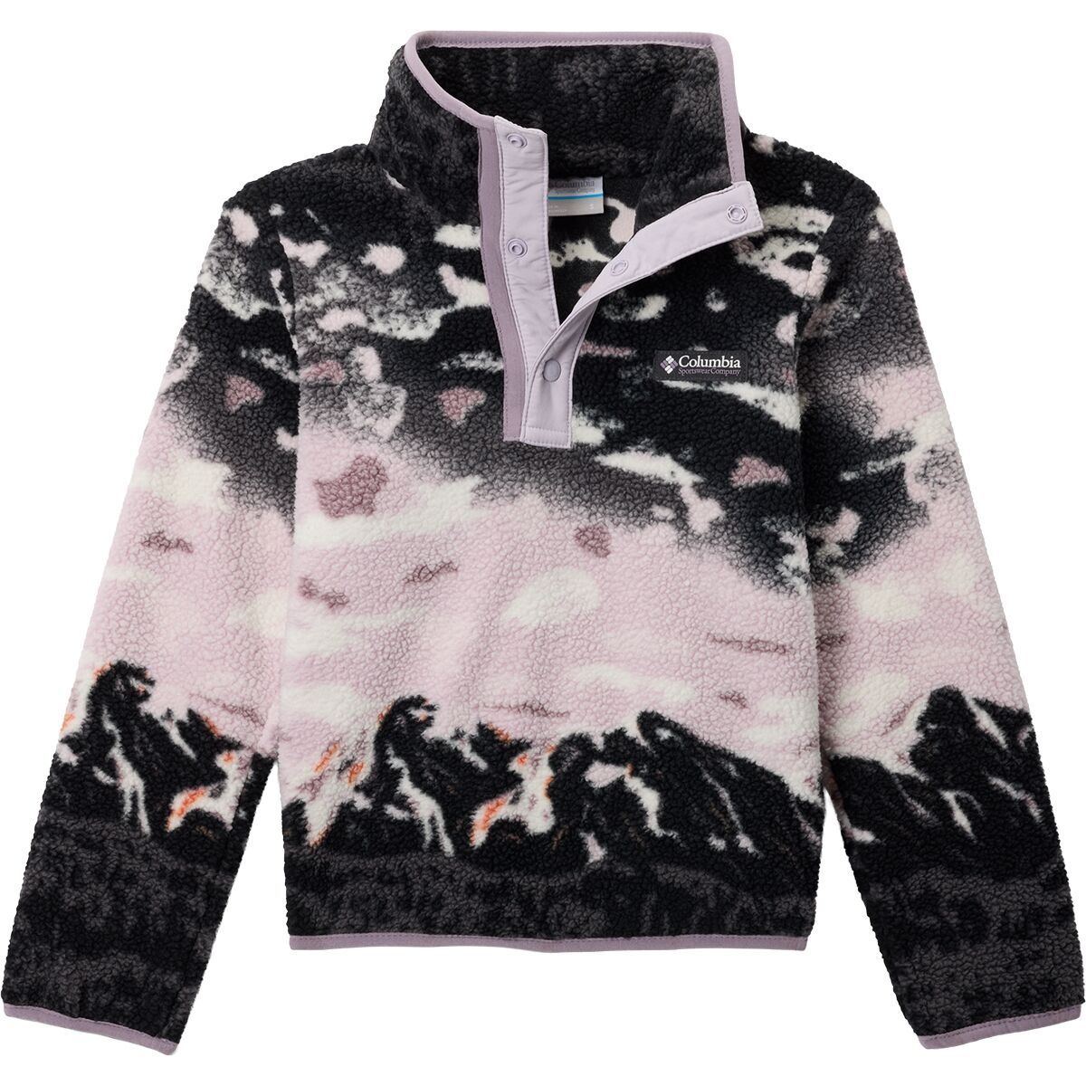 Image of Columbia Helvetia II Printed 1/2-Snap Fleece Jacket - Kids' Shale Purple Sisters/Lavender Pearl, L