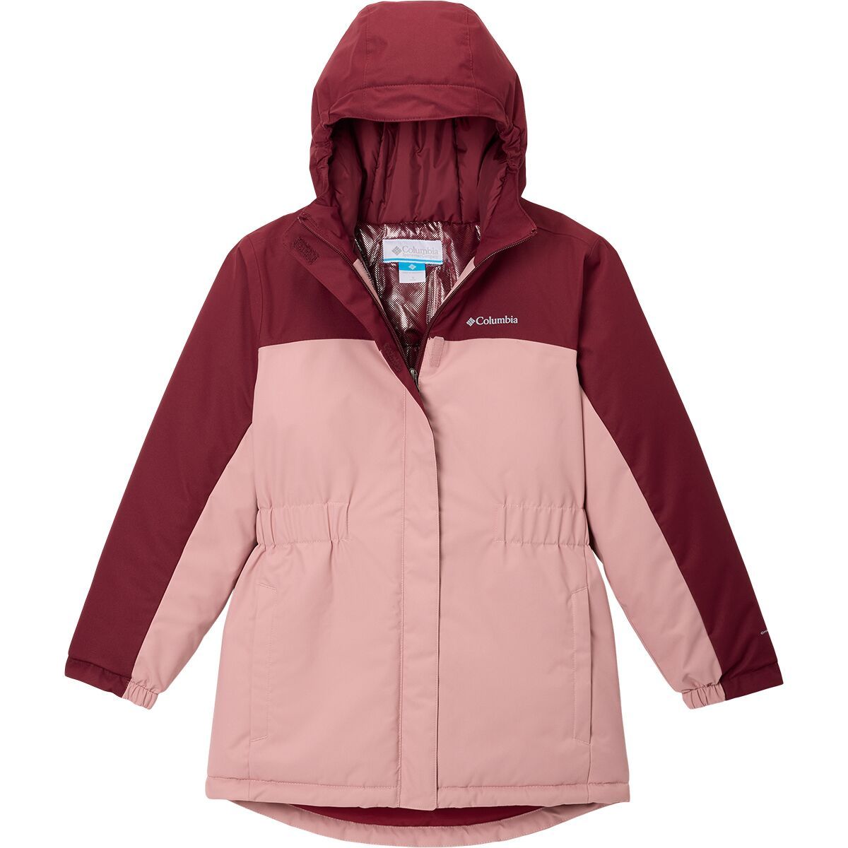 Image of Columbia Hikebound II Long Insulated Jacket - Girls' Eraser Pink/Rich Wine, XL