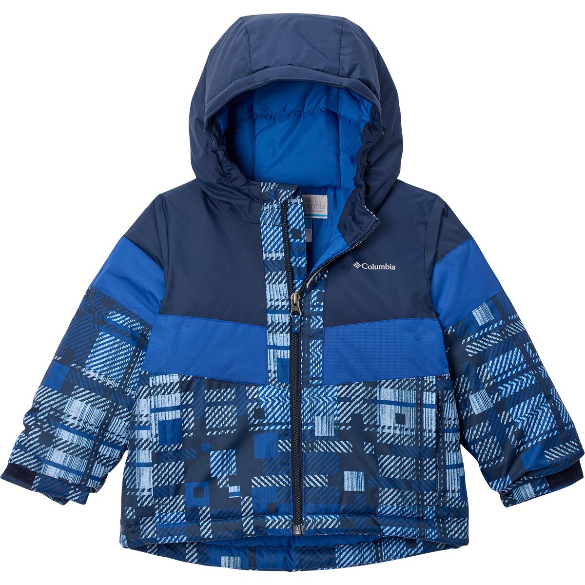 Image of Columbia Lightning Lift III Printed Jacket - Toddler Boys' Coll Navy Warp Plaid/Mtn Blue, 3T