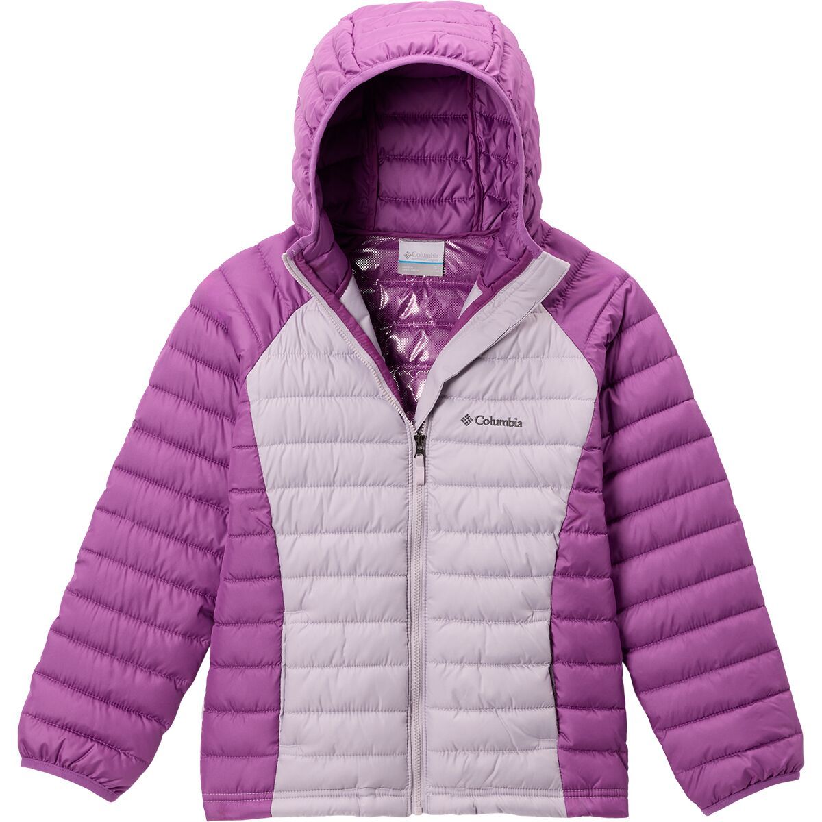 Image of Columbia Powder Lite II Hooded Jacket - Girls' Lavender Pearl/Razzle, XS